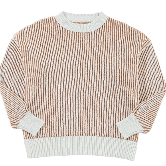 NWT [Altar'd State] Striped Oversized Ribbed Knit Pink Sweater Womens XXS XS S M - Picture 7 of 16